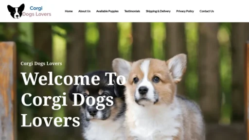 A screenshot of Corgidogslovers.com