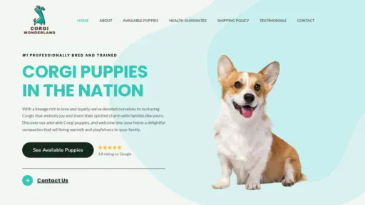 A screenshot of Corgiwonderland.com