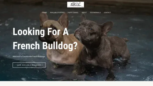 A screenshot of Countrysidefrenchbulldogs.com