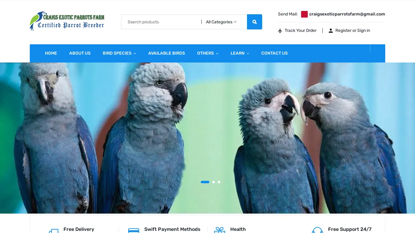 is craigsexoticparrotsfarm.com legit? screenshot