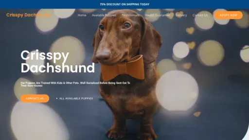 A screenshot of Crisspydachshund.com