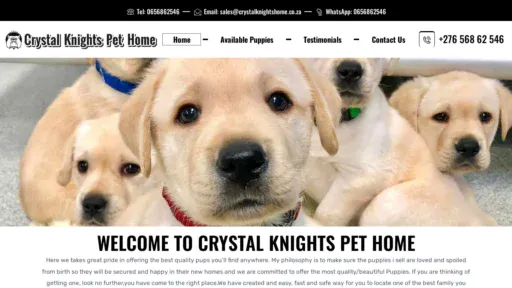 A screenshot of Crystalknightshome.co.za