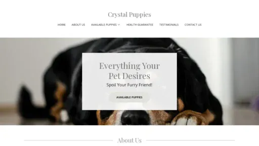 A screenshot of Crystalpuppiepty.com