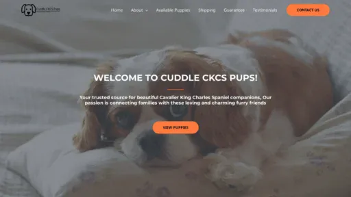 A screenshot of Cuddleckcspups.com