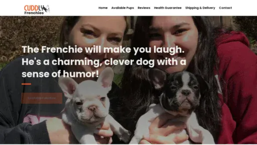 A screenshot of Cuddlyfrenchies.com