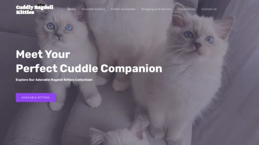 A screenshot of Cuddlyragdollkitties.com