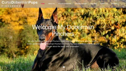 A screenshot of Curtisdobermanhome.com