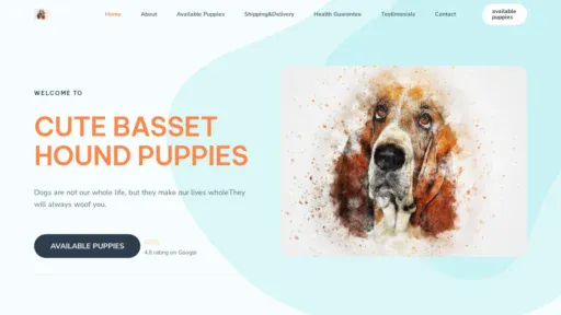 A screenshot of Cutebassethoundpuppies.com