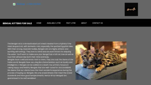 A screenshot of Cutebengalskittens.com