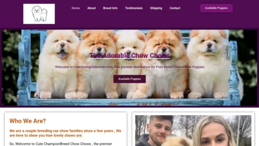 A screenshot of Cutechampionbreeds.com