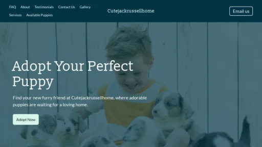 A screenshot of Cutejackrussellhome.com