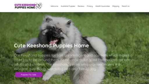 A screenshot of Cutekeeshondpuppieshome.com