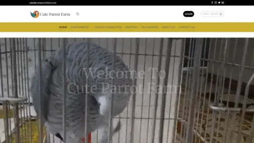 A screenshot of Cuteparrotfarm.com