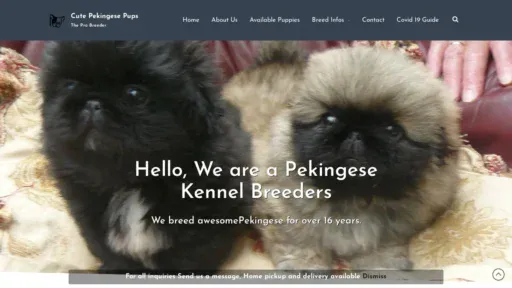 A screenshot of Cutepekingesepups.com