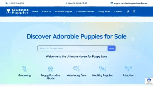 A screenshot of Cutestpuppiesforsale.com