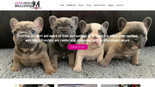 A screenshot of Cutiefrenchbulldogs.com