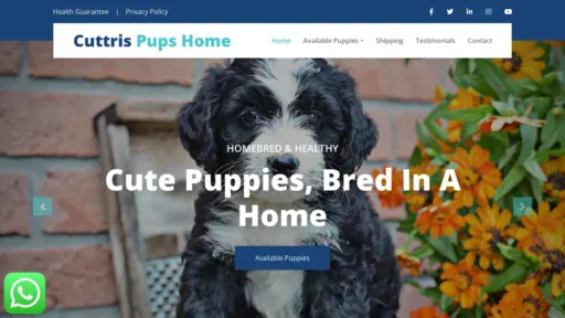 A screenshot of Cuttrispupshome.com