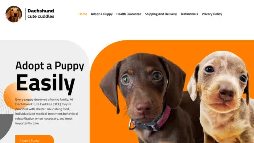A screenshot of Dachshundcutecuddles.com