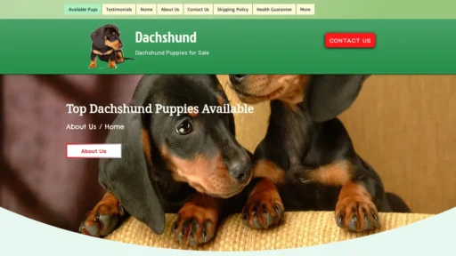 A screenshot of Dachshundcutepups.com