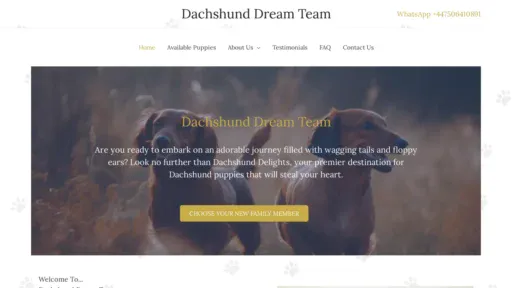 A screenshot of Dachshunddreamteam.com