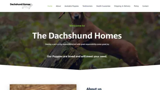 A screenshot of Dachshundhomes.shop