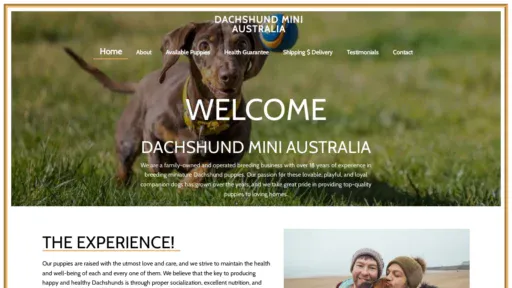 A screenshot of Dachshundminiaustrialia.com