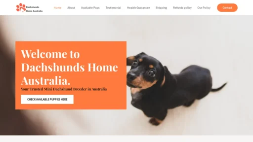 A screenshot of Dachshundshomeaustralia.com