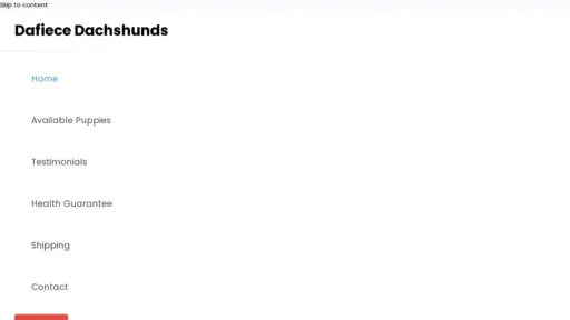 A screenshot of Dafiecedachshunds.com