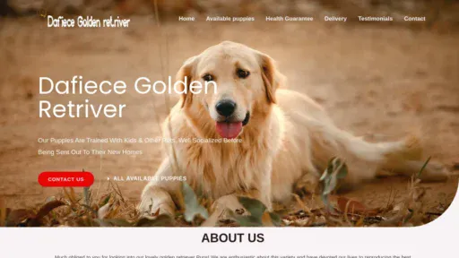A screenshot of Dafiecegoldenretriver.com