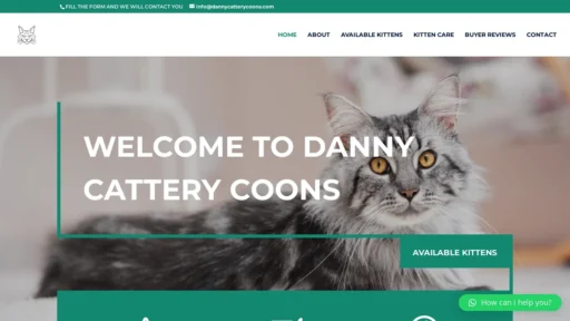 A screenshot of Dannycatterycoons.com