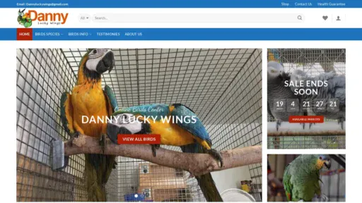 A screenshot of Dannyluckywings.com