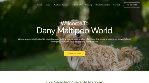 A screenshot of Danymaltipooworld.com