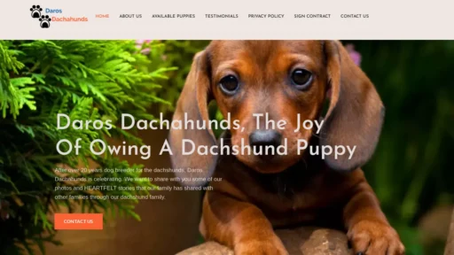 A screenshot of Darosdachahunds.com
