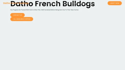 A screenshot of Dathofrenchbulldogs.com