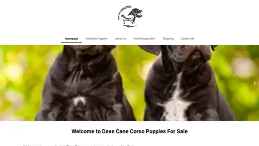 A screenshot of Davecanecorsopuppies.online