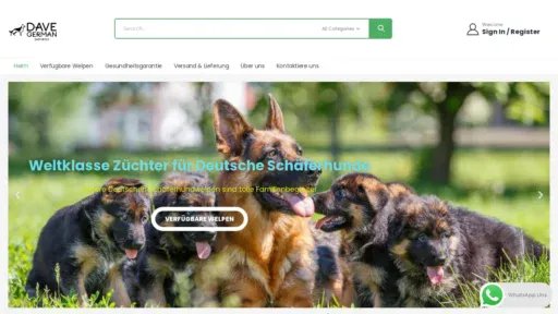 A screenshot of Davegermanshepherds.com