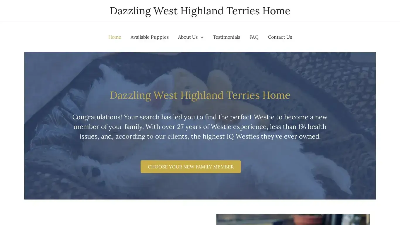 is Dazzling West Highland Terries Home legit? screenshot
