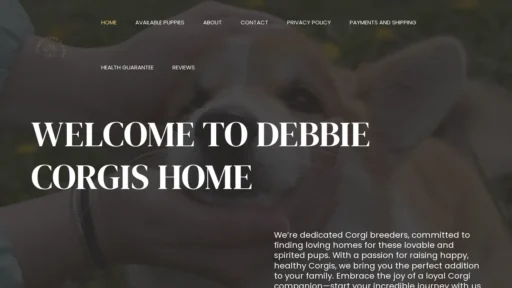 A screenshot of Debbiecorgishome.com
