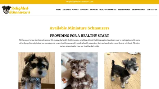 A screenshot of Delightedinschnauzers.com