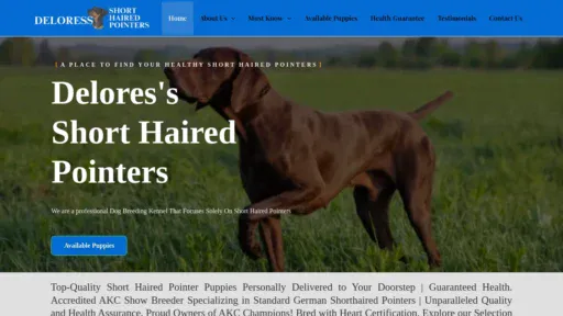 A screenshot of Deloresshorthairedpointers.com
