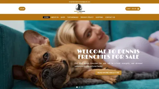 A screenshot of Dennisfrenchiesforsale.com