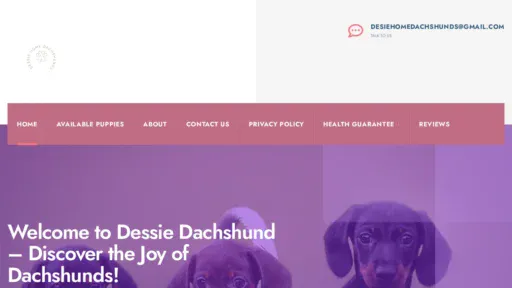 A screenshot of Desiehomedachshund.com