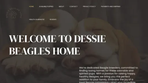 A screenshot of Dessiebeagleshome.com