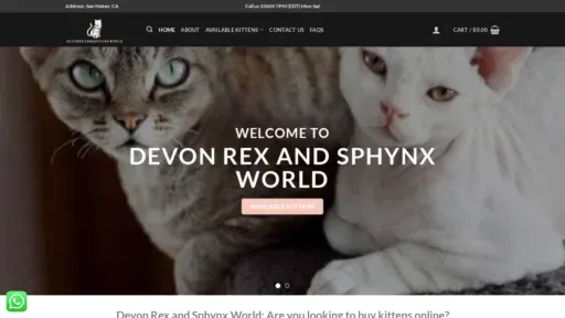 A screenshot of Devonrexandsphynxworld.com