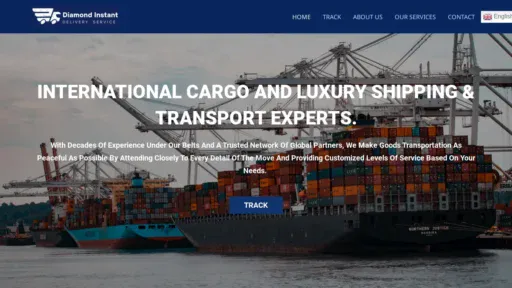 A screenshot of Diamondinstantdeliveryservice.com