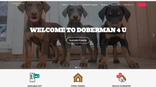 A screenshot of Doberman4u.com