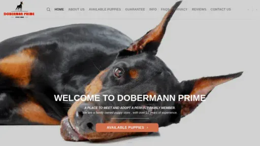 A screenshot of Dobermanprime.com