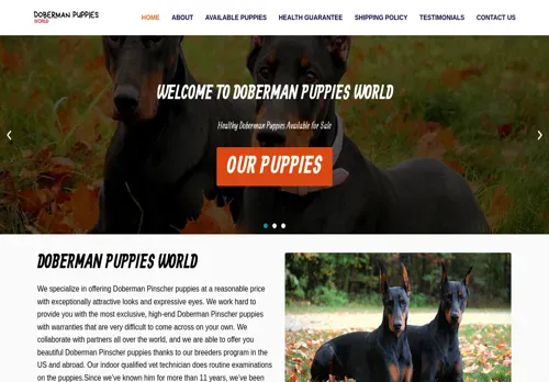 is dobermanpuppiesworld.com legit? screenshot