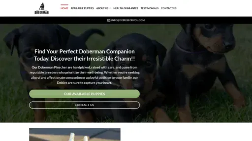 A screenshot of Dobiesforyou.com