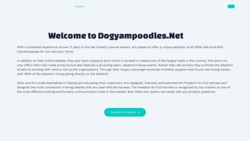 A screenshot of Dogyampoodles.net